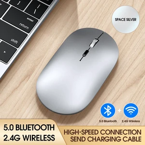 X2 Wireless Bluetooth Mouse, 2.4G & 5.0 Dual-Mode Rechargeable Silent Mouse, 3 Adjustable DPI (800/1200/1600), Type-C Charging, Smart Sleep, Portable Ergonomic Mice for Laptop, PC, Tablet, MacBook X2 Wireless Bluetooth Mouse, 2.4G & 5.0 Dual-Mode Rechargeable Silent Mouse, 3 Adjustable DPI (800/1200/1600), Type-C Charging, Smart Sleep, Portable Ergonomic Mice for Laptop, PC, Tablet, MacBook