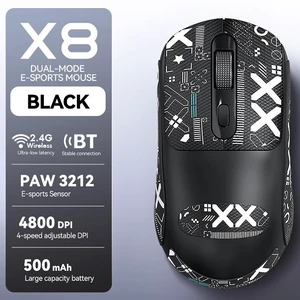 Dual-Mode Wireless Mouse, 2.4G & Bluetooth 5.0, PAW3212 Sensor, 4800 DPI, Type-C Rechargeable, Silent Click, 4D Anti-Slip Wheel, for Office & Business (Black) Dual-Mode Wireless Mouse, 2.4G & Bluetooth 5.0, PAW3212 Sensor, 4800 DPI, Type-C Rechargeable, Silent Click, 4D Anti-Slip Wheel, for Office & Business (Black)