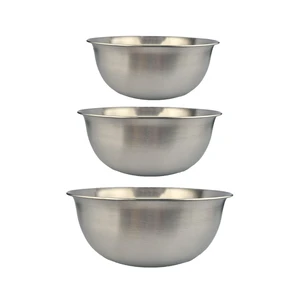 Stainless Steel Mixing Bowl Thickened 3-Piece Set, Nested Flat Bottom 1.3QT (1200ml)/1.9QT (1800ml)/2.6QT (2500ml) Kitchen Food Storage Organizer for Baking, Salad Prep, Vegetable Washing (Silver) Stainless Steel Mixing Bowl Thickened 3-Piece Set, Nested Flat Bottom 1.3QT (1200ml)/1.9QT (1800ml)/2.6QT (2500ml) Kitchen Food Storage Organizer for Baking, Salad Prep, Vegetable Washing (Silver)
