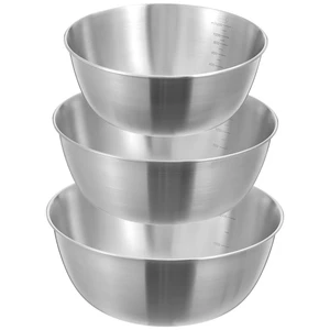 3 Pcs Stainless Steel Mixing Bowls Metal Mixing Bowl Set 1.5/ 2.2/ 3.4 Qt | 304 Metal Nesting Prep Bowls, Nesting Set For Food Prep, Kitchen, Cooking, Baking, Salad, Serving, Dishwasher Safe 3 Pcs Stainless Steel Mixing Bowls Metal Mixing Bowl Set 1.5/ 2.2/ 3.4 Qt | 304 Metal Nesting Prep Bowls, Nesting Set For Food Prep, Kitchen, Cooking, Baking, Salad, Serving, Dishwasher Safe