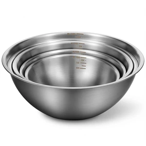 5 Pack Stainless Steel Mixing Bowls with Marks, Heavy Duty Nesting Bowls Set, Food Grade 304, Dishwasher Safe & Stackable for Cooking, Baking, Prepping (1, 1-1/2, 2, 2-1/2, 3-1/2 QT) 5 Pack Stainless Steel Mixing Bowls with Marks, Heavy Duty Nesting Bowls Set, Food Grade 304, Dishwasher Safe & Stackable for Cooking, Baking, Prepping (1, 1-1/2, 2, 2-1/2, 3-1/2 QT)
