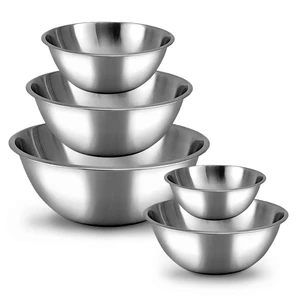 Stainless Steel Mixing Bowls Set, 5-Piece Meal Prep & Food Storage | .75, 1.5, 3, 4 & 5 Quart Metal Mixing Bowls Set for Prep, Serving, Baking & Food Storage, Ecofriendly, Dishwasher Safe Stainless Steel Mixing Bowls Set, 5-Piece Meal Prep & Food Storage | .75, 1.5, 3, 4 & 5 Quart Metal Mixing Bowls Set for Prep, Serving, Baking & Food Storage, Ecofriendly, Dishwasher Safe