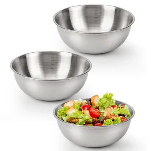 3-Piece Stainless Steel Mixing Bowls (1.26Qt) Metal Bowl Set with Measurement Marks, Dishwasher Safe & Stackable - Perfect for Baking, Salad Making, Meal Prep and Kitchen Use 3-Piece Stainless Steel Mixing Bowls (1.26Qt) Metal Bowl Set with Measurement Marks, Dishwasher Safe & Stackable - Perfect for Baking, Salad Making, Meal Prep and Kitchen Use