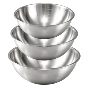 Stainless Steel Mixing Bowls Set, 3-Piece (1.5, 2.2 & 3.4 Qt) | Food-Grade Metal, Dishwasher safeStackable Nesting & Space-Saving For Kitchen Baking, Salads, Meal Prep, RV & Camping Stainless Steel Mixing Bowls Set, 3-Piece (1.5, 2.2 & 3.4 Qt) | Food-Grade Metal, Dishwasher safeStackable Nesting & Space-Saving For Kitchen Baking, Salads, Meal Prep, RV & Camping