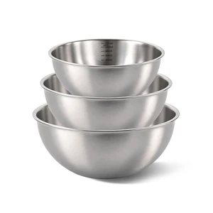 Stainless Steel Mixing Bowls Set, 3-Piece, Thicker-Gauge, Stackable | 1.5, 2.2 & 3.4 Qt, 304 Food-Grade, Dishwasher Safe, Nesting for Baking, Salads, Meal Prep Stainless Steel Mixing Bowls Set, 3-Piece, Thicker-Gauge, Stackable | 1.5, 2.2 & 3.4 Qt, 304 Food-Grade, Dishwasher Safe, Nesting for Baking, Salads, Meal Prep