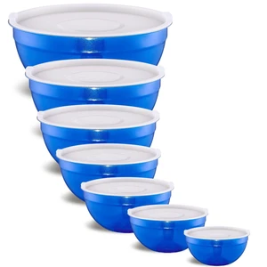 Blue Mixing Bowls With Airtight Lids,Stainless Steel Bowl,Salad Bowls 7 Piece Colorful Nesting Bowl Blue Kitchen Accessories,Size 7,3.6,2.7,2.1,1.5,1.1,0.8QT Stackable Design Blue Mixing Bowls With Airtight Lids,Stainless Steel Bowl,Salad Bowls 7 Piece Colorful Nesting Bowl Blue Kitchen Accessories,Size 7,3.6,2.7,2.1,1.5,1.1,0.8QT Stackable Design