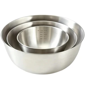 Stainless Steel Mixing Bowls-3 Packs Thicker Stainless Steel Mixing Bowls Set- Nesting Bowls for Space Saving Storage, Great for Cooking, Baking, Prepping Stainless Steel Mixing Bowls-3 Packs Thicker Stainless Steel Mixing Bowls Set- Nesting Bowls for Space Saving Storage, Great for Cooking, Baking, Prepping
