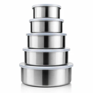 5-Piece Stainless Steel Food Storage Containers with Lids, Nesting Metal Bowls Set, Lightweight, BPA-Free Lids, Meal Prep & Leftovers, Freezer & Dishwasher Safe (8oz, 12oz, 16oz, 18oz, 32oz) 5-Piece Stainless Steel Food Storage Containers with Lids, Nesting Metal Bowls Set, Lightweight, BPA-Free Lids, Meal Prep & Leftovers, Freezer & Dishwasher Safe (8oz, 12oz, 16oz, 18oz, 32oz)