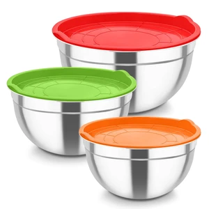 Mixing Bowls, Stainless Steel Nesting Salad Bowls & Airtight Lids | For Serving/Mixing/Storing, Healthy & Long-lasting, Dishwasher Safe & Easy Clean, 4.6/3 / 1.5 QT, Colorful Mixing Bowls, Stainless Steel Nesting Salad Bowls & Airtight Lids | For Serving/Mixing/Storing, Healthy & Long-lasting, Dishwasher Safe & Easy Clean, 4.6/3 / 1.5 QT, Colorful