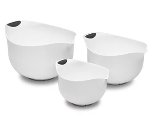 Set of 3 BPA-free Mixing Bowls, White Set of 3 BPA-free Mixing Bowls, White