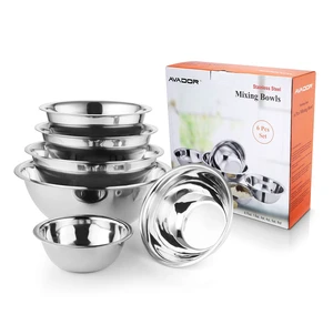 Set of 6 Premium Stainless Steel Mixing Bowls Set, Easy To Clean, Space Saving Nestable Design, Great for Cooking, Baking, Prepping (0.75qt, 1.5qt, 3qt, 4qt, 5qt, 8qt) Set of 6 Premium Stainless Steel Mixing Bowls Set, Easy To Clean, Space Saving Nestable Design, Great for Cooking, Baking, Prepping (0.75qt, 1.5qt, 3qt, 4qt, 5qt, 8qt)