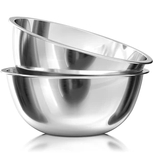 Large Mixing Bowl, 8 Quart Stainless Steel Bowl, 2 Pack | Extra Large Mixing Bowl, Durable Stainless Steel, Flat Base, Mirror Finish, Lightweight Metal Bowl, Dishwasher Safe Large Mixing Bowl, 8 Quart Stainless Steel Bowl, 2 Pack | Extra Large Mixing Bowl, Durable Stainless Steel, Flat Base, Mirror Finish, Lightweight Metal Bowl, Dishwasher Safe