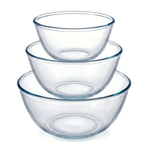 Borosilicate Glass Mixing Bowls Set of 3 (2.8/2.2/1.1QT) for Baking | Nesting, Lead-Free, Scratch Resistant Oven/Microwave/Dishwasher/Freezer Safe Ideal for Home Cooks, Meal Prep & Serving Borosilicate Glass Mixing Bowls Set of 3 (2.8/2.2/1.1QT) for Baking | Nesting, Lead-Free, Scratch Resistant Oven/Microwave/Dishwasher/Freezer Safe Ideal for Home Cooks, Meal Prep & Serving