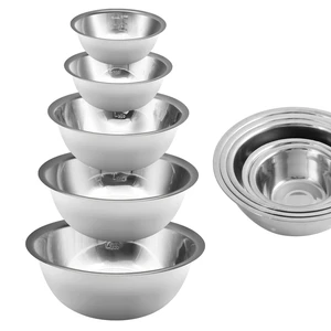 Mixing Bowl Set of 5, Stainless Steel Mixing Bowls, Nesting Whisking Bowl Set for Cooking, Baking, Serving, Food/Salad Prep Mixing Bowl Set of 5, Stainless Steel Mixing Bowls, Nesting Whisking Bowl Set for Cooking, Baking, Serving, Food/Salad Prep