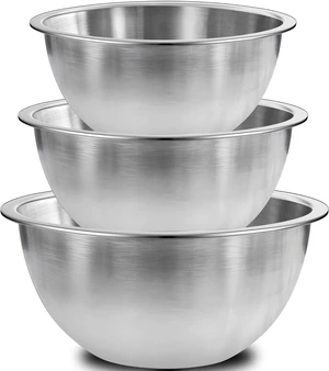 Stainless Steel Bowls, Metal Mixing Bowl Set of 3 | Stainless Steel Bowls Set for Kitchen, Salad, Prep, Serving, Food Storage & Cooking Stainless Steel Bowls, Metal Mixing Bowl Set of 3 | Stainless Steel Bowls Set for Kitchen, Salad, Prep, Serving, Food Storage & Cooking