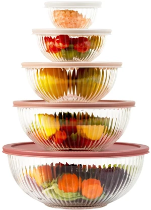 Glass Mixing Bowls with Lids Sets, 5 PCS Serving Bowls for Party or Kitchen | For Baking, Meal Prepping and Salad, Bpa Free and Dishwasher and microwave Safe Serving Bowls, 0.2/0.5/1.1/2.1/3.7Qt Glass Mixing Bowls with Lids Sets, 5 PCS Serving Bowls for Party or Kitchen | For Baking, Meal Prepping and Salad, Bpa Free and Dishwasher and microwave Safe Serving Bowls, 0.2/0.5/1.1/2.1/3.7Qt