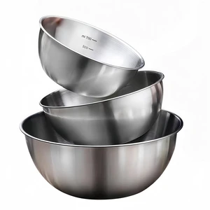 3 Pack 304 Stainless Steel Mixing Bowls 700/1200/2000ml | Metal Kitchen Bowls for Baking, Salad, Prep & Storage, Stackable Stainless Steel Bowl Set 3 Pack 304 Stainless Steel Mixing Bowls 700/1200/2000ml | Metal Kitchen Bowls for Baking, Salad, Prep & Storage, Stackable Stainless Steel Bowl Set
