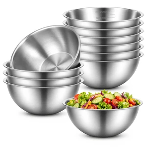 12Pcs Stainless Steel Mixing Bowls with Graduations for Kitchen Home | Metal Serving Salad Bowls Reusable Baking Food Storage Containers for Baking Cooking Salads Soups Fruits Cereal Noodles 12Pcs Stainless Steel Mixing Bowls with Graduations for Kitchen Home | Metal Serving Salad Bowls Reusable Baking Food Storage Containers for Baking Cooking Salads Soups Fruits Cereal Noodles