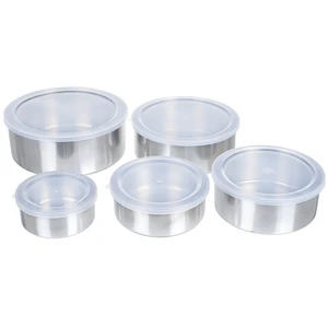 Stainless-Steel Bowls with Lids, 5-Piece-Set | Nesting Mixing Bowls Set for Prepping, Serving, and Storing - Kitchen Essentials for New Home Stainless-Steel Bowls with Lids, 5-Piece-Set | Nesting Mixing Bowls Set for Prepping, Serving, and Storing - Kitchen Essentials for New Home