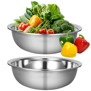 2 Pack 14 Quart Large Mixing Bowl Stainless Steel Oversized Serving Bowl, All Purpose Steel Bowl Metal Flat Bottom Bowl for Baking Cooking Meal Prep Marinating 2 Pack 14 Quart Large Mixing Bowl Stainless Steel Oversized Serving Bowl, All Purpose Steel Bowl Metal Flat Bottom Bowl for Baking Cooking Meal Prep Marinating