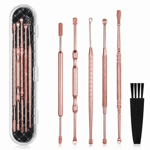 6 Pcs Ear Wax Removal Kit,Professional Double-Headed Ear Pick Earwax Removal Tools,316L Stainless Steel Ear Cleaner Curette with Cleaning Brush and Storage Box,Suit for Kid Adult(Rose Gold) 6 Pcs Ear Wax Removal Kit,Professional Double-Headed Ear Pick Earwax Removal Tools,316L Stainless Steel Ear Cleaner Curette with Cleaning Brush and Storage Box,Suit for Kid Adult(Rose Gold)