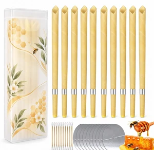 10 Pcs Ear Wax Removal Kit,Ear Candles Cleansing Tool Set, Ear Wax Remover Tool with Cotton Swabs, Candle Drip Protector, Beeswax,Storage 10 Pcs Ear Wax Removal Kit,Ear Candles Cleansing Tool Set, Ear Wax Remover Tool with Cotton Swabs, Candle Drip Protector, Beeswax,Storage