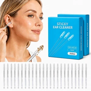 Sticky Ear Cleaning Stick, Reusable Ear Cleaning Tools with Soft Rubber Head, Gentle Ear Wax Removal Tools for Adults,48Pcs Sticky Ear Cleaning Stick, Reusable Ear Cleaning Tools with Soft Rubber Head, Gentle Ear Wax Removal Tools for Adults,48Pcs