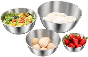 4 Pack Stainless Steel Mixing Bowl Set, Microwave and Dishwasher Safe,Ideal for Baking, Prepping, Cooking and Serving Food 4 Pack Stainless Steel Mixing Bowl Set, Microwave and Dishwasher Safe,Ideal for Baking, Prepping, Cooking and Serving Food