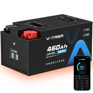 VATRER POWER 12.8V 460Ah Self-Heating LiFePO4 RV Battery, APP Monitoring, Built-in 300A BMS, Max. 3840W Load Power, 5880Wh Usable Energy, 5000+ Cycles Lithium Battery, Perfect for RV, Motorhomes VATRER POWER 12.8V 460Ah Self-Heating LiFePO4 RV Battery, APP Monitoring, Built-in 300A BMS, Max. 3840W Load Power, 5880Wh Usable Energy, 5000+ Cycles Lithium Battery, Perfect for RV, Motorhomes