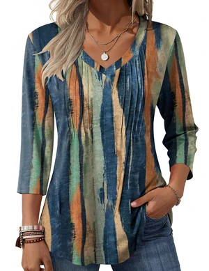 Zeagoo Women's Clothing Fashion Dressy Casual Striped Loose V Neck Blouses | Tunic shirts 3/4 sleeve work clothes, spring fall tops Zeagoo Women's Clothing Fashion Dressy Casual Striped Loose V Neck Blouses | Tunic shirts 3/4 sleeve work clothes, spring fall tops