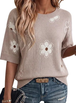 Dokotoo Short Sleeve Shirts for Womens Crewneck Floral Sweaters Gray L | Cute Summer Tops for Women, Trendy Blouses Tops, Business Casual Outfits, Soft Cotton Pullover Sweaters Fashion Clothing Dokotoo Short Sleeve Shirts for Womens Crewneck Floral Sweaters Gray L | Cute Summer Tops for Women, Trendy Blouses Tops, Business Casual Outfits, Soft Cotton Pullover Sweaters Fashion Clothing