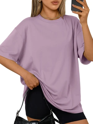 Trendy Queen Womens Oversized T-Shirts Short Sleeves Tops DarkPink S | Drop Shoulder Loose Fit,Casual Basic Plain Tees,Workout&Gym Trendy Queen Womens Oversized T-Shirts Short Sleeves Tops DarkPink S | Drop Shoulder Loose Fit,Casual Basic Plain Tees,Workout&Gym
