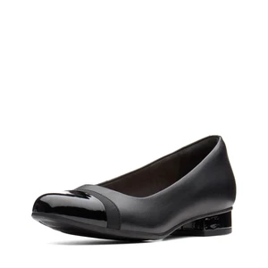 Clarks womens Juliet Monte Pump, Black Leather/Synthetic, 8 Wide US Clarks womens Juliet Monte Pump, Black Leather/Synthetic, 8 Wide US