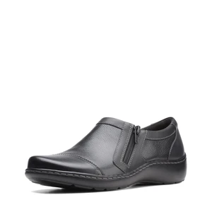 Clarks womens Cora Giny Loafer Flat, Black Tumbled/Smooth Leather, 6 US Clarks womens Cora Giny Loafer Flat, Black Tumbled/Smooth Leather, 6 US