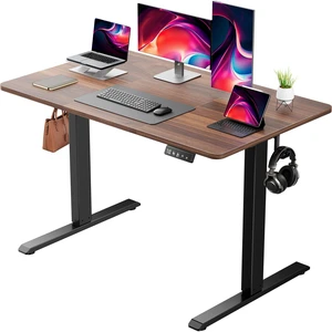 Standing Computer Gaming Office Desk - 48 x 24 Inches Adjustable Stand Up Electric Height Rising Table with Memory Presets for Home Study Writing Work, Stable Steel Frame, Easy Assembly, Dark Walnut Standing Computer Gaming Office Desk - 48 x 24 Inches Adjustable Stand Up Electric Height Rising Table with Memory Presets for Home Study Writing Work, Stable Steel Frame, Easy Assembly, Dark Walnut