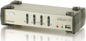 ATEN 4-Port USB 2.0 KVMP Switch with Audio Support and Cables CS1734B (Silver) ATEN 4-Port USB 2.0 KVMP Switch with Audio Support and Cables CS1734B (Silver)