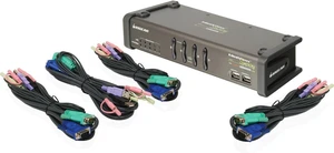 IOGEAR 4-Port MiniView Symphony Multi-function KVM Switch with Cables, GCS1774 IOGEAR 4-Port MiniView Symphony Multi-function KVM Switch with Cables, GCS1774