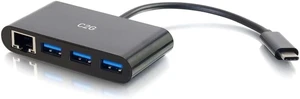 Legrand - C2G USB Adapter, USB C to Ethernet Hub, Gigabit Ethernet Port, 3 Port Adapter with Power Deliver, Black, 1 Count, C2G 29747 Legrand - C2G USB Adapter, USB C to Ethernet Hub, Gigabit Ethernet Port, 3 Port Adapter with Power Deliver, Black, 1 Count, C2G 29747