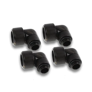 Alphacool Eiszapfen 16mm HardTube Compression Fitting, 90 Degree Rotary, Deep Black, 4-Pack Alphacool Eiszapfen 16mm HardTube Compression Fitting, 90 Degree Rotary, Deep Black, 4-Pack