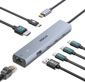 Powered USB Hub, 8-Port Aluminum USB Hub with Multiple Features and Fast Charging Capabilities Powered USB Hub, 8-Port Aluminum USB Hub with Multiple Features and Fast Charging Capabilities