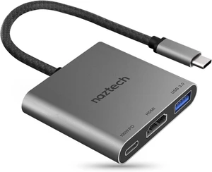 Naztech 3-in-1 USB-C Hub Multiport Adapter, 5Gbps USB Hub for Laptop - 100W Power Delivery Charging Port, 4K Ultra HD HDMI - USB-C Dock, Dongle Adapter USB C to HDMI for MacBook, iPad Pro and More Naztech 3-in-1 USB-C Hub Multiport Adapter, 5Gbps USB Hub for Laptop - 100W Power Delivery Charging Port, 4K Ultra HD HDMI - USB-C Dock, Dongle Adapter USB C to HDMI for MacBook, iPad Pro and More