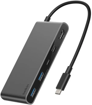 Belkin USB C Hub, 7-Port Hub w/ 4K HDMI Display @ 60Hz, SD & MicroSD, 100W Power Delivery, Fast Data Transfer 5Gbps, USB C Multiport Adapter for MacBook, iPad Pro, Chromebook - HDMI 2.0 - Grey Belkin USB C Hub, 7-Port Hub w/ 4K HDMI Display @ 60Hz, SD & MicroSD, 100W Power Delivery, Fast Data Transfer 5Gbps, USB C Multiport Adapter for MacBook, iPad Pro, Chromebook - HDMI 2.0 - Grey
