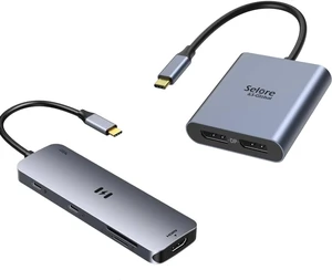 USB-C to Dual 4K DisplayPort Splitter Adapter+USB C Docking Station Dual Monitor 8-in-1 USB C Hub USB-C to Dual 4K DisplayPort Splitter Adapter+USB C Docking Station Dual Monitor 8-in-1 USB C Hub
