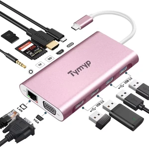 USB C Hub, USB C Splitter with 4k HDMI, VGA, 100 W PD, Ethernet, SD/TF, 3.5 mm Audio, 4 USB A, 11 in 1 USB C Adapter for MacBook Pro/Air, Surface Pro and More Type C Devices USB C Hub, USB C Splitter with 4k HDMI, VGA, 100 W PD, Ethernet, SD/TF, 3.5 mm Audio, 4 USB A, 11 in 1 USB C Adapter for MacBook Pro/Air, Surface Pro and More Type C Devices