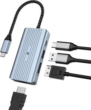 BIGBIG WON USB C Hub HDMI, 4 Port USB C Multiport with Two Displays 8K @ 30Hz HDMI, 8K @ 30Hz DP, 100W PD Charging Port, USB 3.0, Compatible with HDTV BIGBIG WON USB C Hub HDMI, 4 Port USB C Multiport with Two Displays 8K @ 30Hz HDMI, 8K @ 30Hz DP, 100W PD Charging Port, USB 3.0, Compatible with HDTV
