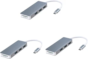 Gadpiparty 3pcs Single USB Hub Type- Lightweight Portable for Laptops Compatible Grey for and Work Gadpiparty 3pcs Single USB Hub Type- Lightweight Portable for Laptops Compatible Grey for and Work