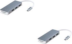 OSALADI 2pcs Single USB Hub Type- Compact for Laptops Lightweight Design for Compatible Space Grey Type- Card Reader OSALADI 2pcs Single USB Hub Type- Compact for Laptops Lightweight Design for Compatible Space Grey Type- Card Reader