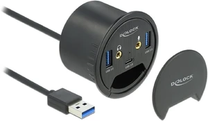 Delock 3 Port Desktop Hub 1 x USB Type-C and 2 x USB Type-A + HD Audio Ports, 62794 Delock 3 Port Desktop Hub 1 x USB Type-C and 2 x USB Type-A + HD Audio Ports, 62794