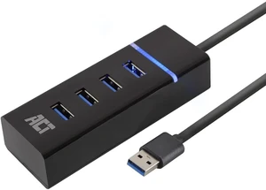 ACT USB Hub 3.0, 4-Port USB 3.2 5Gbps, with LED Lighting, Plug & Play, for Desktop PC/Notebook AC6300 ACT USB Hub 3.0, 4-Port USB 3.2 5Gbps, with LED Lighting, Plug & Play, for Desktop PC/Notebook AC6300
