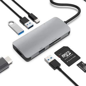 USB C Hub Multiport Adapter 7 in 1 Portable Dongle with 4K HDMI, 3 USB 3.0 Ports, 100W PD Charger, TF/SD Card Reader, Type C Dock Compatible with MacBook Pro/Air, XPS and More C Port Laptops USB C Hub Multiport Adapter 7 in 1 Portable Dongle with 4K HDMI, 3 USB 3.0 Ports, 100W PD Charger, TF/SD Card Reader, Type C Dock Compatible with MacBook Pro/Air, XPS and More C Port Laptops